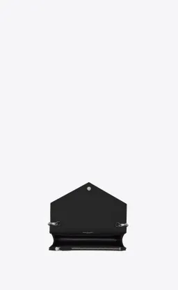 YSL Cassandre Matelassé Chain Wallet In Grain De Poudre Embossed Leather Small Black for rent on The Volte - image 2