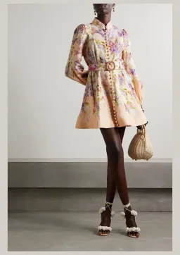 Zimmermann  Lyrical Buttoned Mini Dress Floral Size 2 / AU 12 for rent on The Volte - image 1