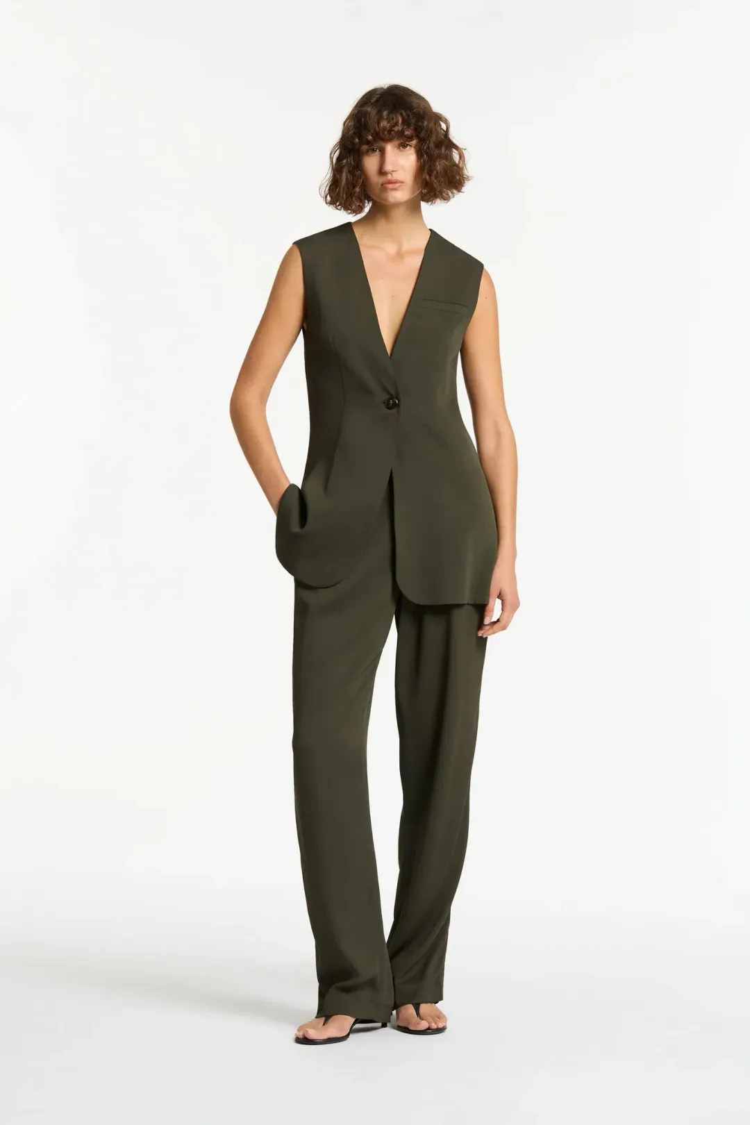 Sir The Label Gilles Vest Green Size AU 6 for rent on The Volte - main image