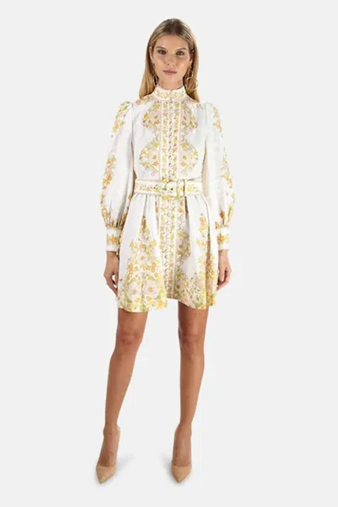 Zimmermann Super Eight Tubular Mini Dress Pink Meadow Size 2/Au 12  for rent on The Volte - main image