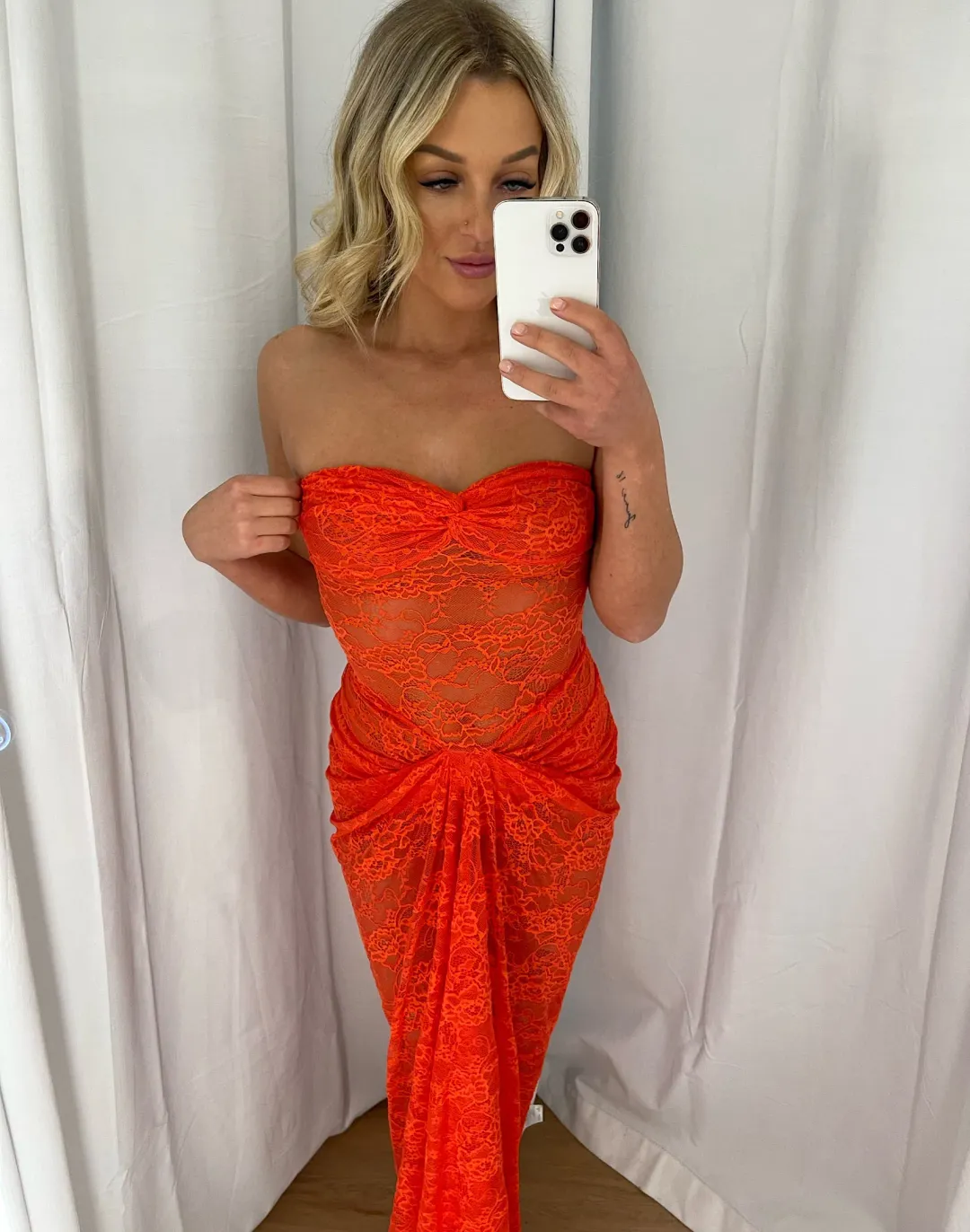 Natalie Rolt Naomi Dress Tangerine Size 8  for rent on The Volte - main image
