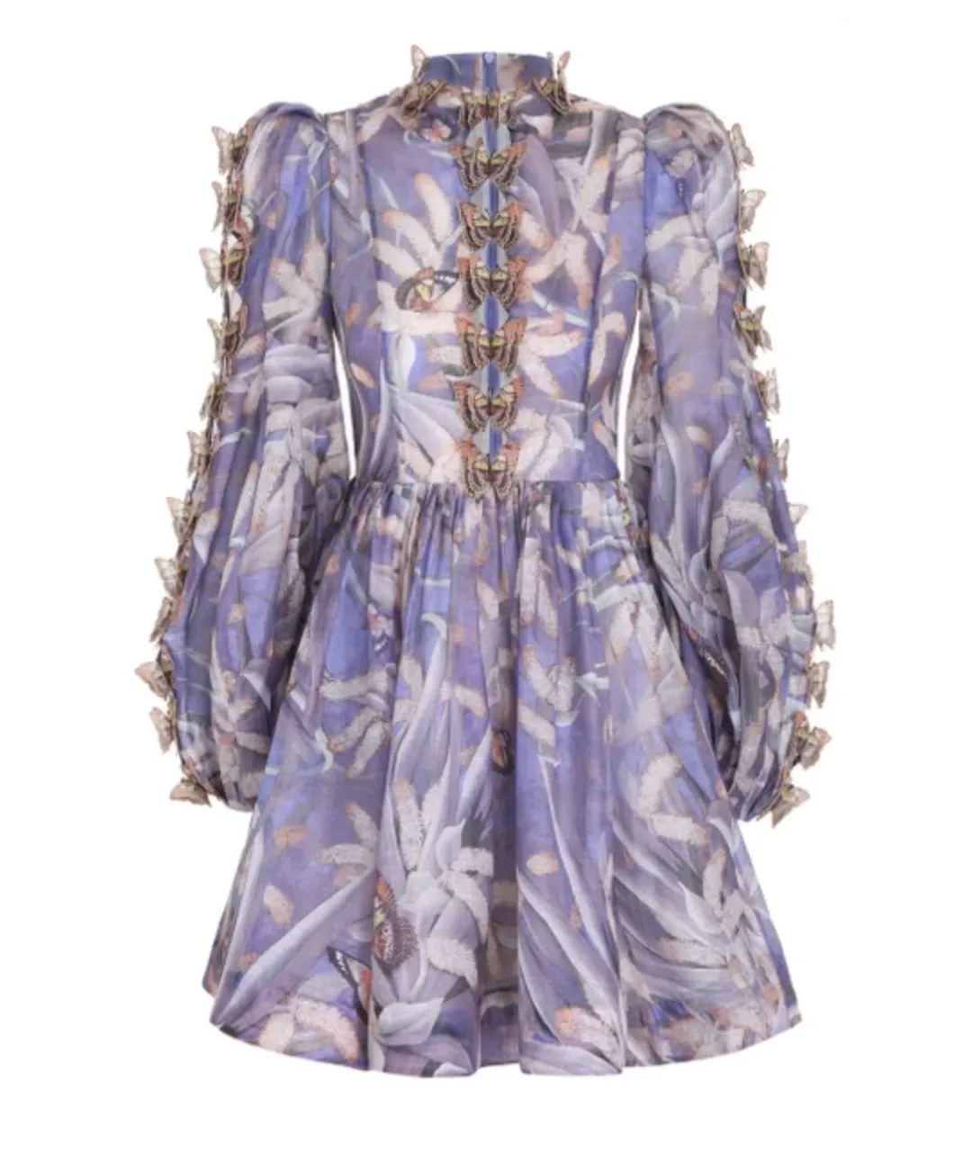 Zimmermann Botanica Butterfly Mini Dress Pandanus Size 1/AU 10 for rent on The Volte - main image
