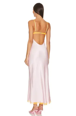 Bec & Bridge Joelle Mesh Detail Open Back Maxi Dress Orange/Pink Size 6 for rent on The Volte - image 3