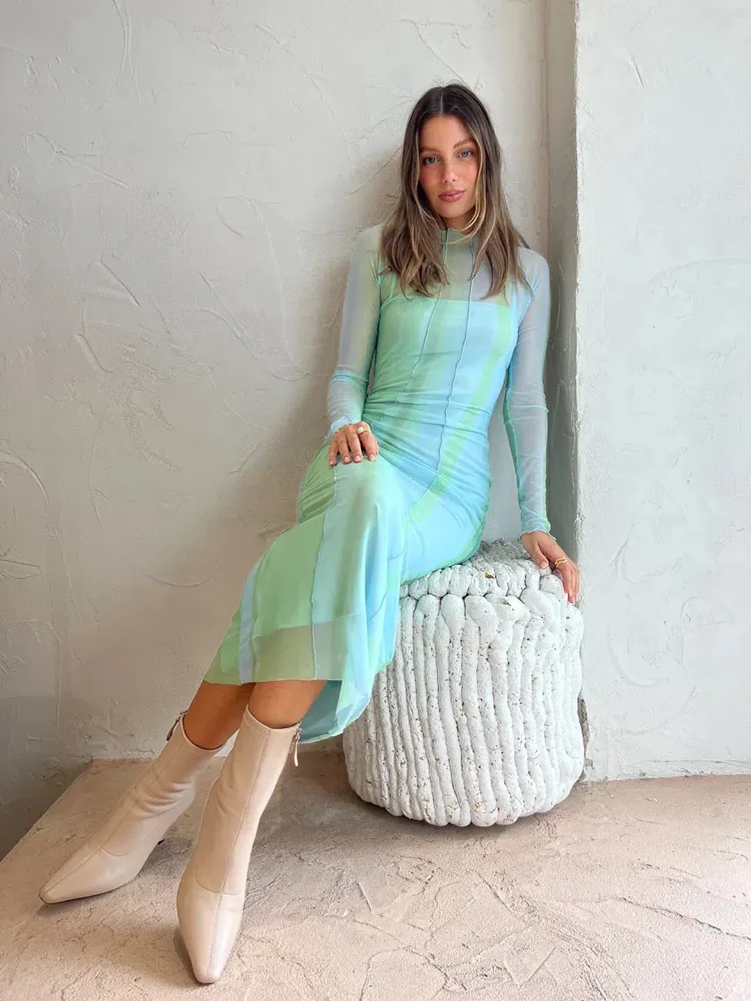 Significant Other Jean Dress in Green Mirage Size 8 for rent on The Volte - main image