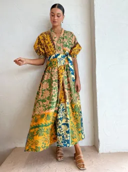 Alemais Linen Archie Wrap Dress Multi Size 14 for rent on The Volte - image 2