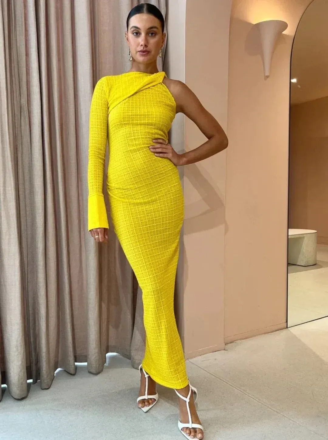 Camilla and Marc Cypress Dress Yellow Size 6 for rent on The Volte - main image