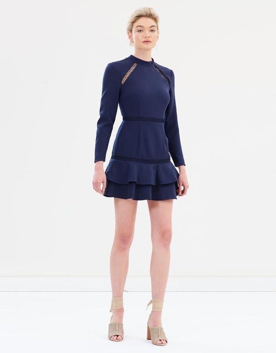 Keepsake the Label Wild Things Long Sleeve Dress Navy for rent on The Volte - main image