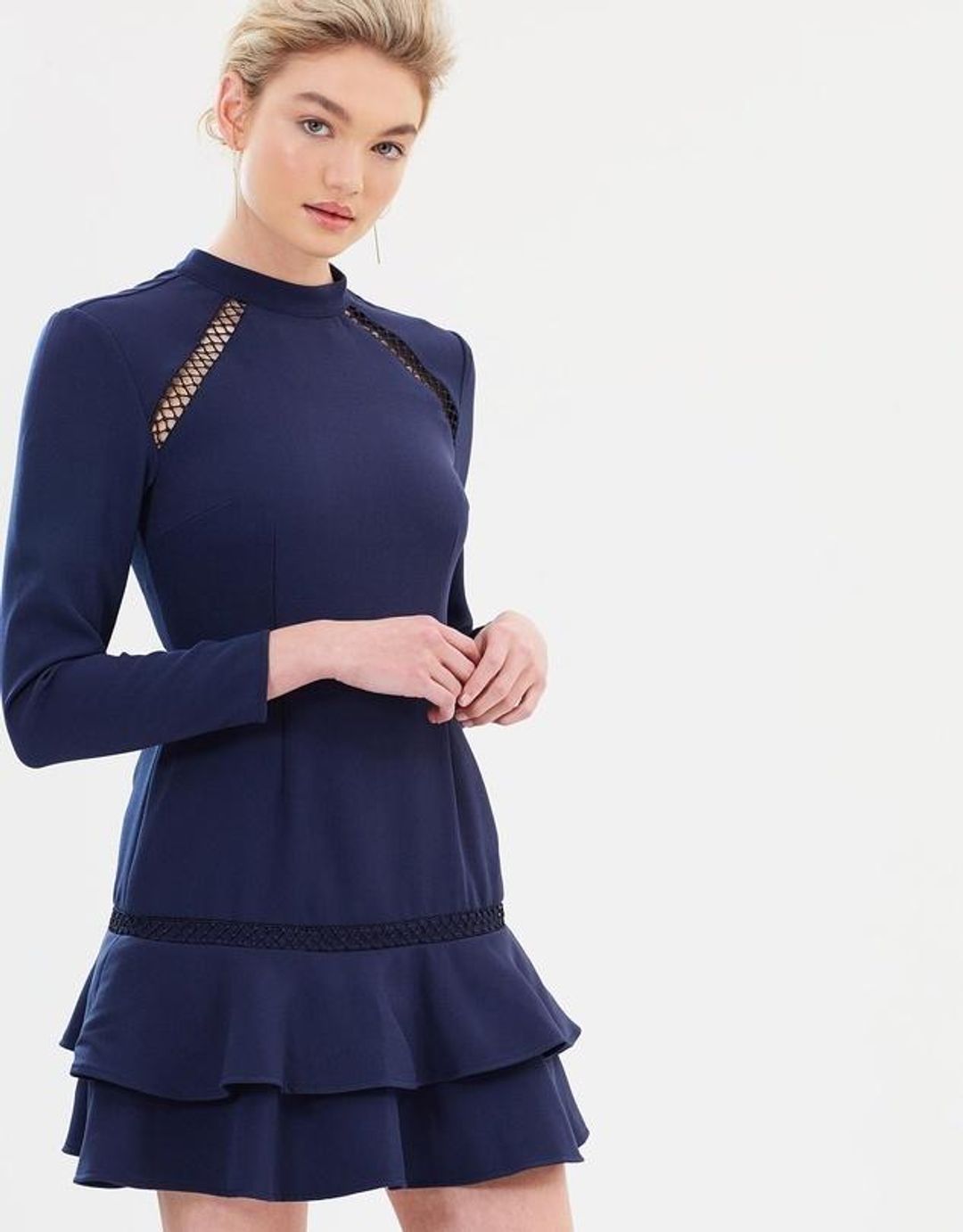 Keepsake the Label Wild Things Long Sleeve Dress Navy for rent on The Volte - main image