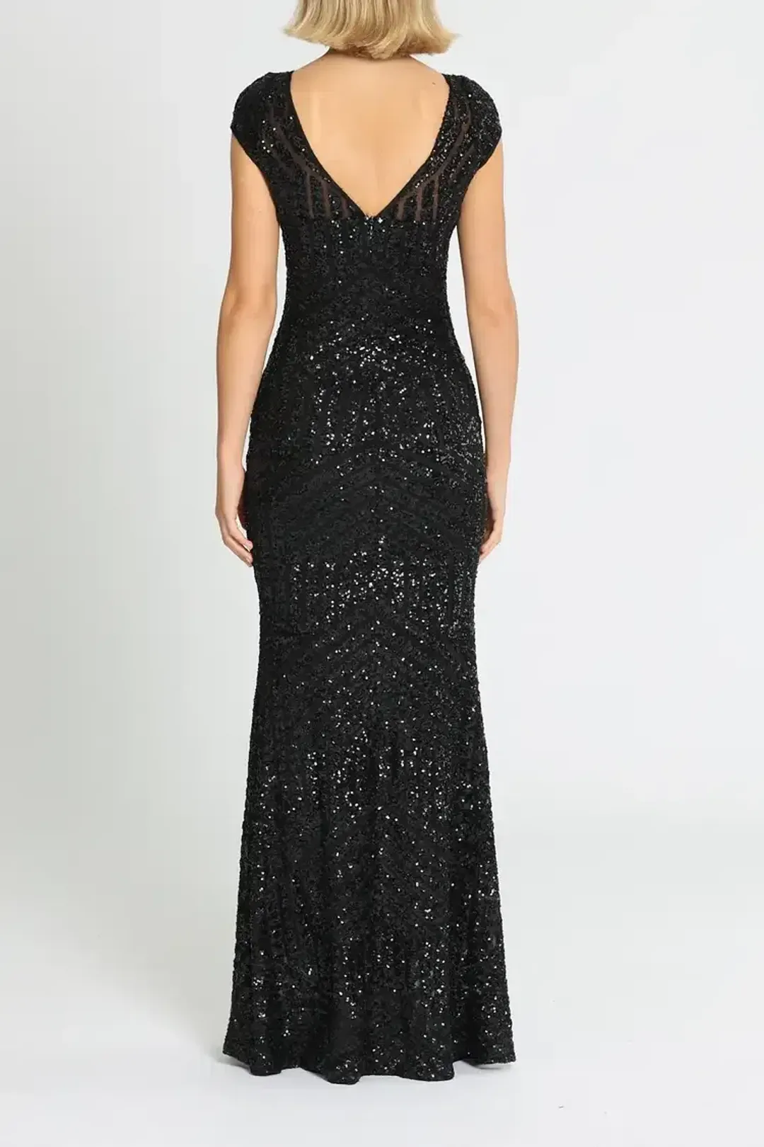 Langhem Ida Sequin Gown Black Size AU 16 for rent on The Volte - main image