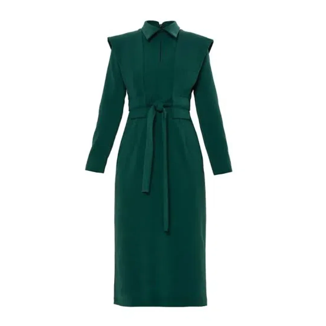 Julia Allert Fashion Fitted Midi Dress Green Size 10 for rent on The Volte - main image