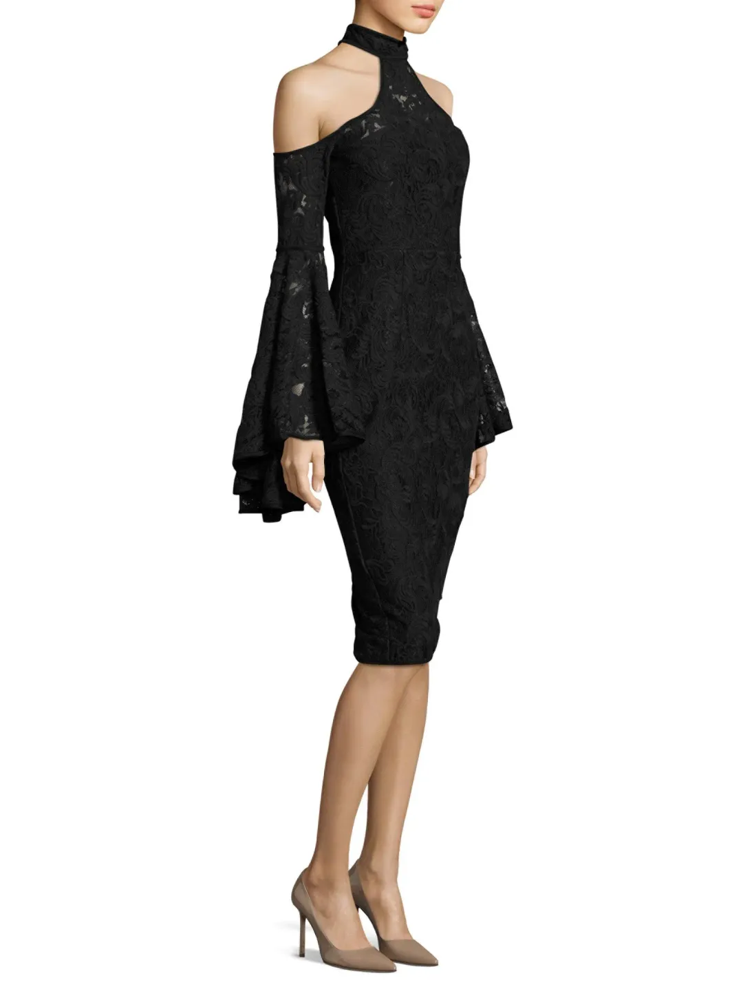 MISHA Poppy Lace Dress Black Size 6/XS for rent on The Volte - main image