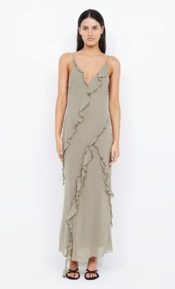 Bec & Bridge Gabriel Frill Maxi Dress in Sage Size 10 for rent on The Volte - image 1