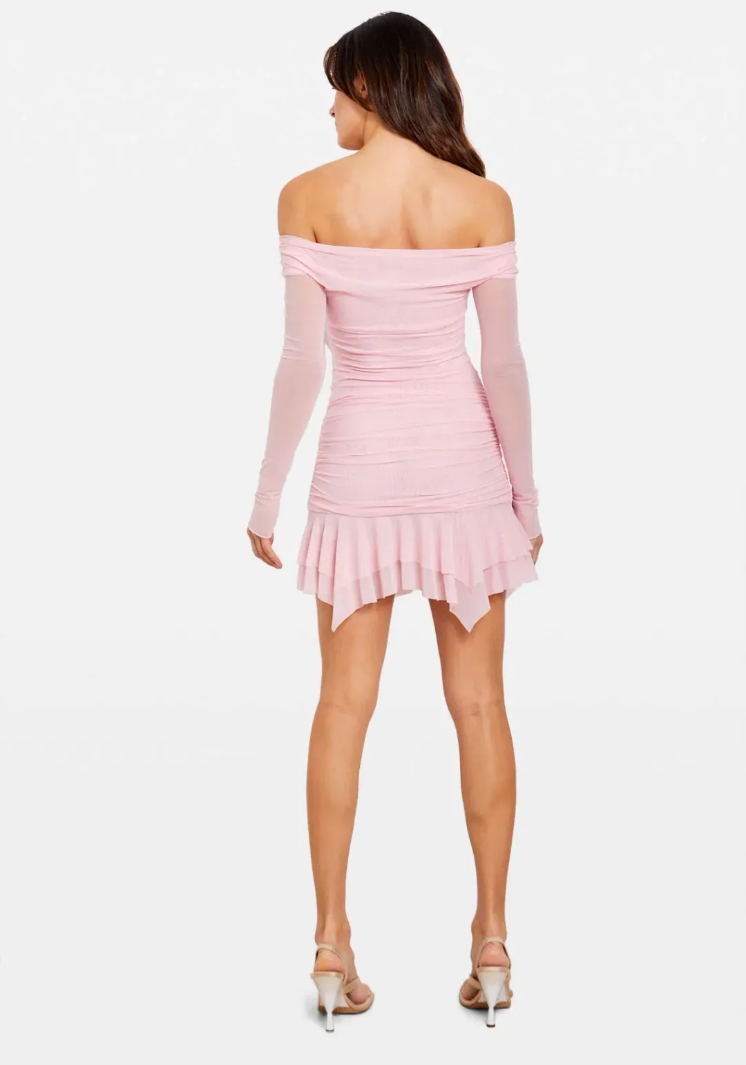 Chosen By Tuchuzy Off Shoulder Mesh Rose Mini Bubblegum in Size M / 10 AU for rent on The Volte - main image