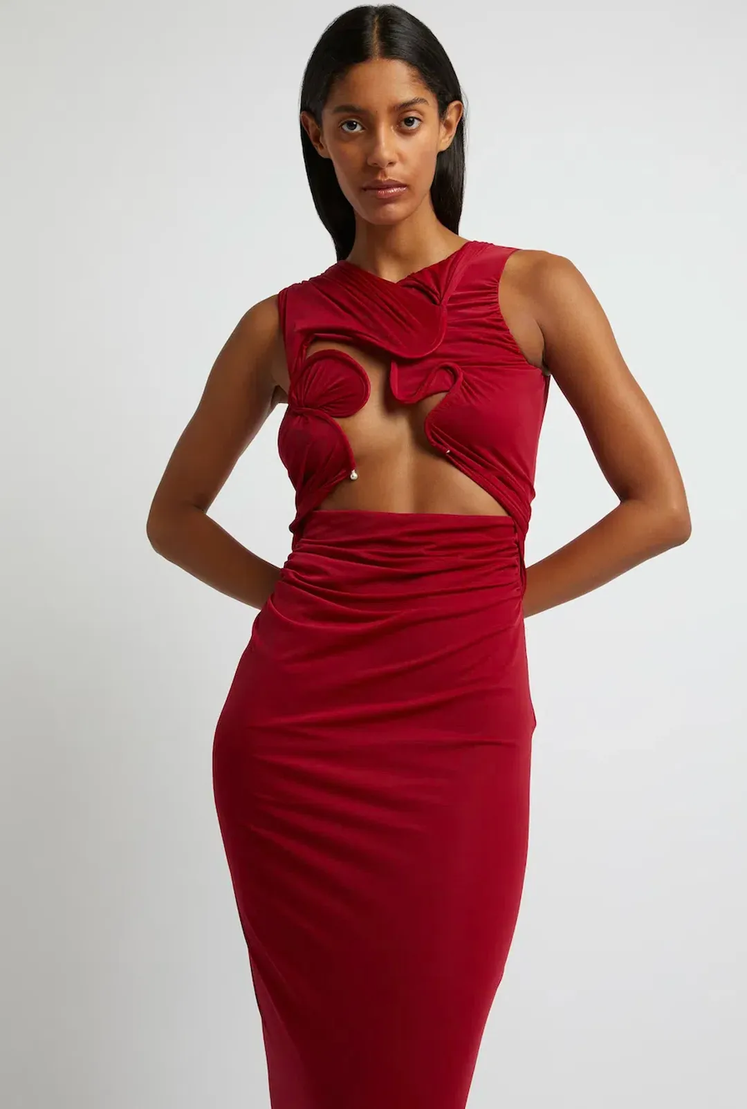 Christopher Esber Venus Tank Dress Cherry Size 8 for rent on The Volte - main image