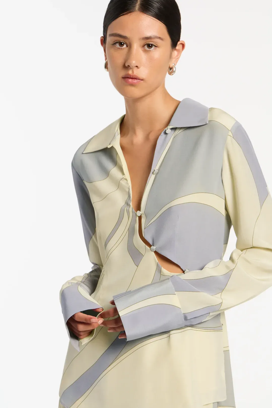 Sir The Label Adrianna Buttoned Shirt and Pant Set Cesco Print Size 2 / 10 AU for rent on The Volte - main image