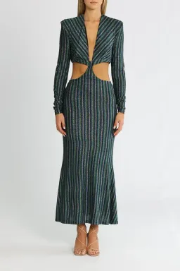 MISHA Despina Dress Blue Disco Stripet Size 10/M for rent on The Volte - image 1