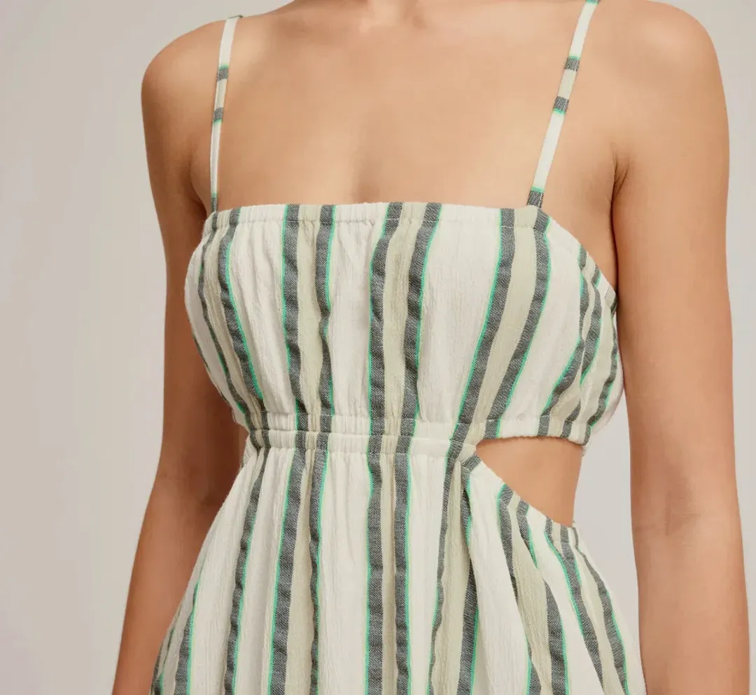 Venroy Cut Out Maxi Dress Stripe Size 8 for rent on The Volte - main image
