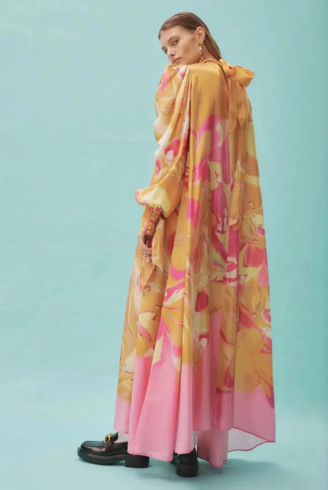 Alemais  Luca Long Sleeve Midi Dress Multi  Size 8 for rent on The Volte - main image