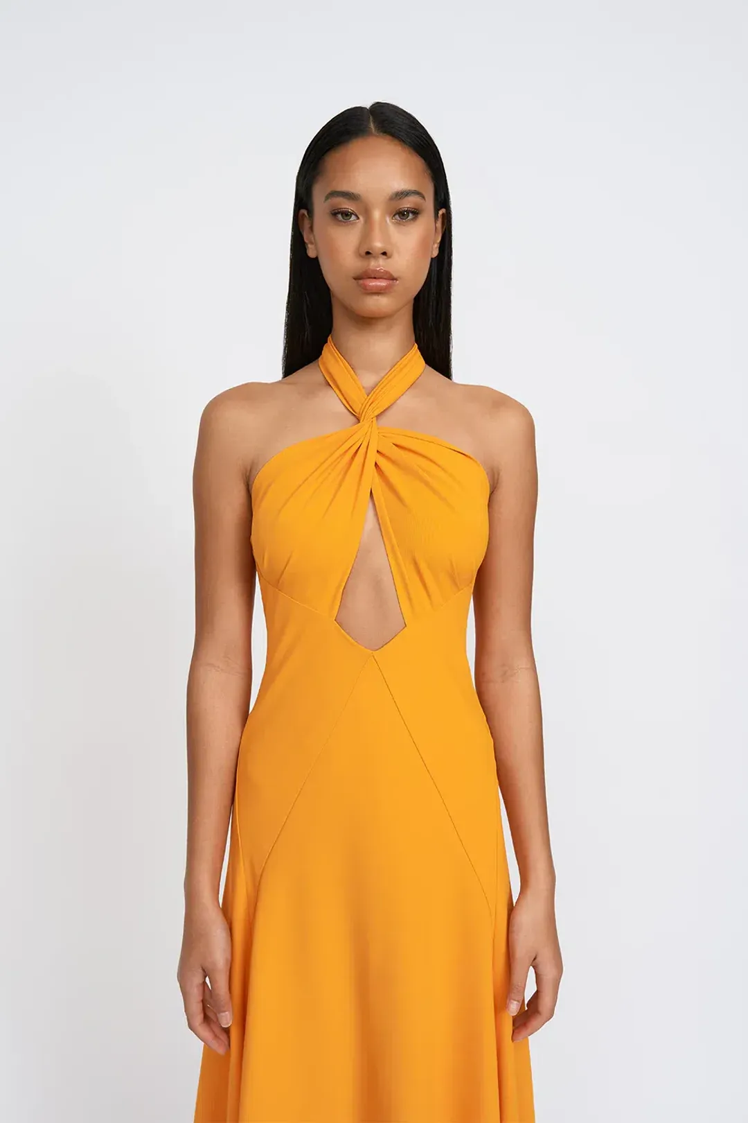 By Johnny Zina Midi Dress Orange Size 6 for rent on The Volte - main image