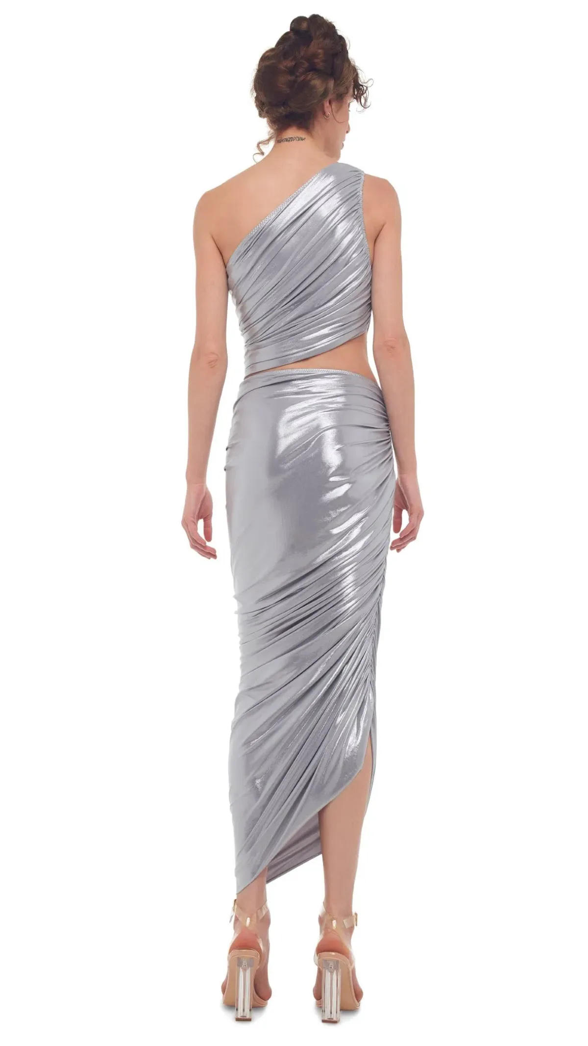 Norma Kamali Metallic Silver Skirt Size 6 for rent on The Volte - main image