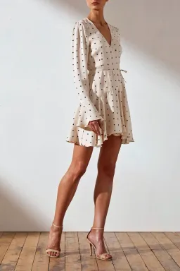 Shona Joy Odell Wrap Dress in Polka-Dots Print Size 8 for rent on The Volte - image 1