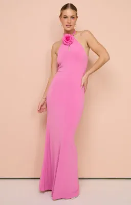 Sofia The Label Wildflower Halter Gown In Pink Size AU 10 for rent on The Volte - image 1
