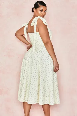 House of CB Alicia Sundress Midi Lemon Floral Print  Size L / AU 14 for rent on The Volte - image 4