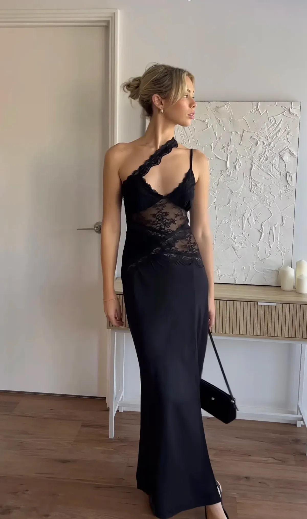 Bec & Bride Ria Asym Dress Black Size AU 8 for rent on The Volte - main image