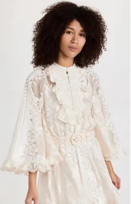 Zimmermann Tiggy Lace Tunic Midi Dress Ivory Size 0 / AU 8 for rent on The Volte - image 2