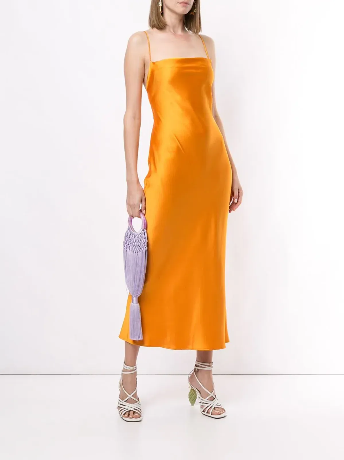 Bec & Bridge Seraphine Lace Up Midi Dress Tangerine Size XS / AU 6 for rent on The Volte - main image