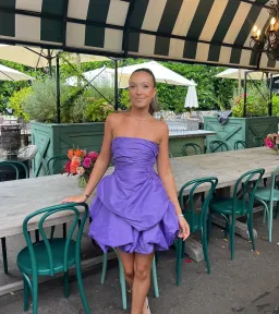 AJE Daybreak Strapless Mini Dress Purple Size 4  for rent on The Volte - image 2