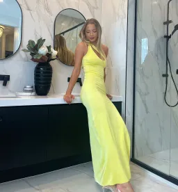 Baobab Taki Maxi Dress Yellow Size 6  for rent on The Volte - image 1