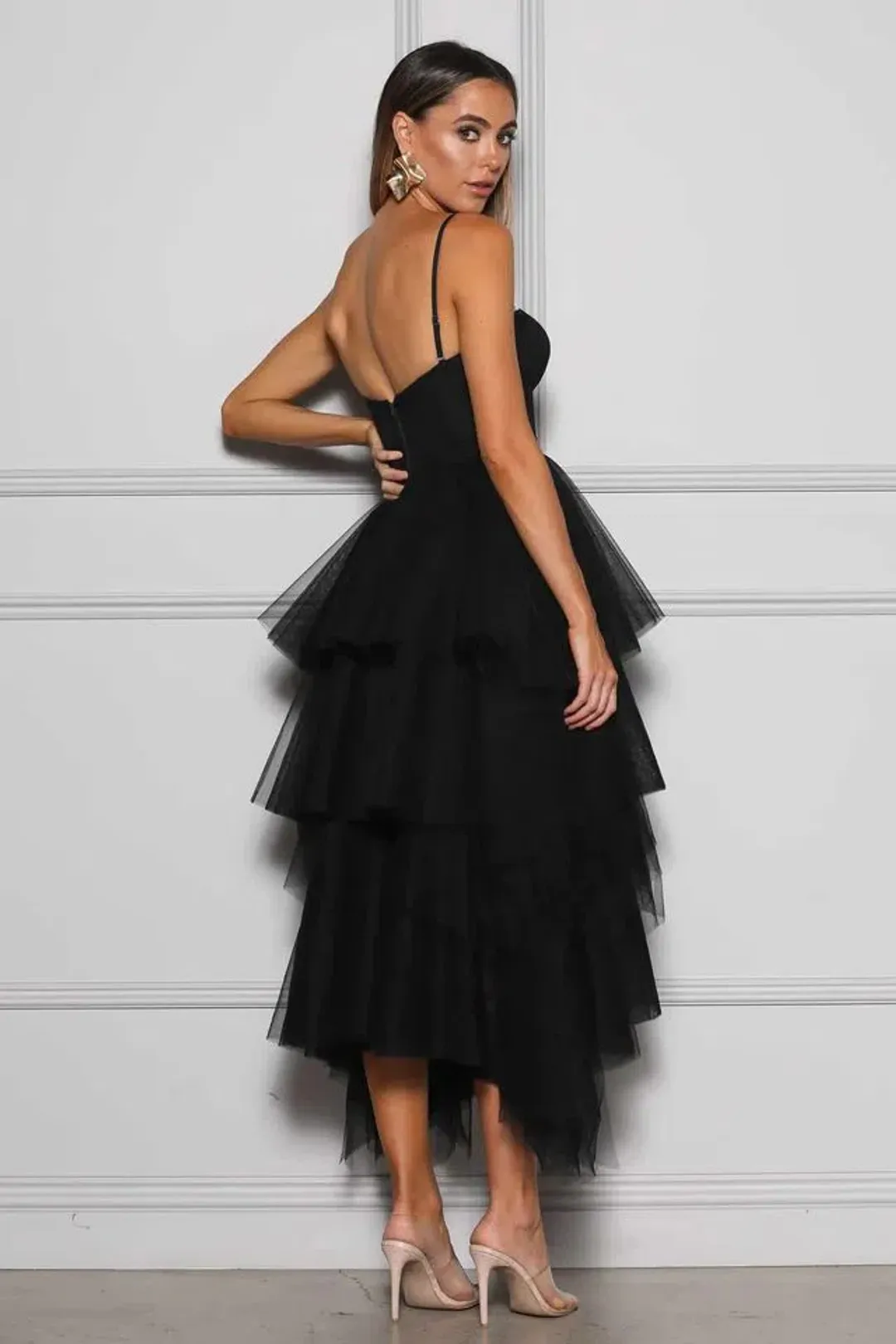 Elle Zeitoune Mason Midi Dress Black Size 6 for rent on The Volte - main image