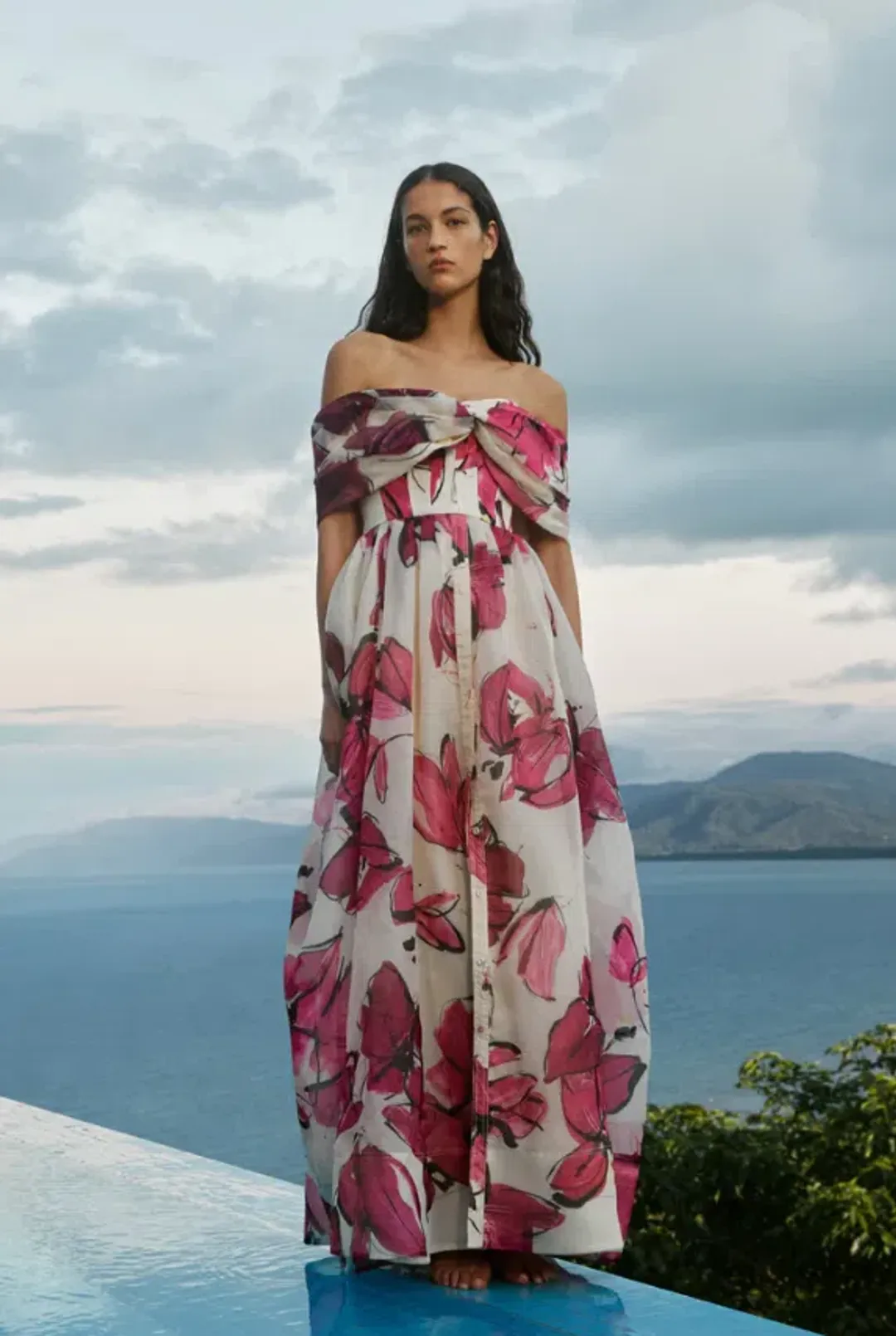 AJE Cordelia Corsetted Maxi Dress Falling Floral Size 10 for rent on The Volte - main image
