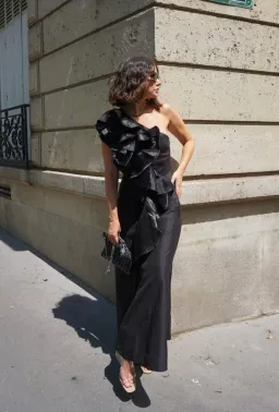 AJE Adelia Ruffle Midi Dress Black Size 14  for rent on The Volte - image 3