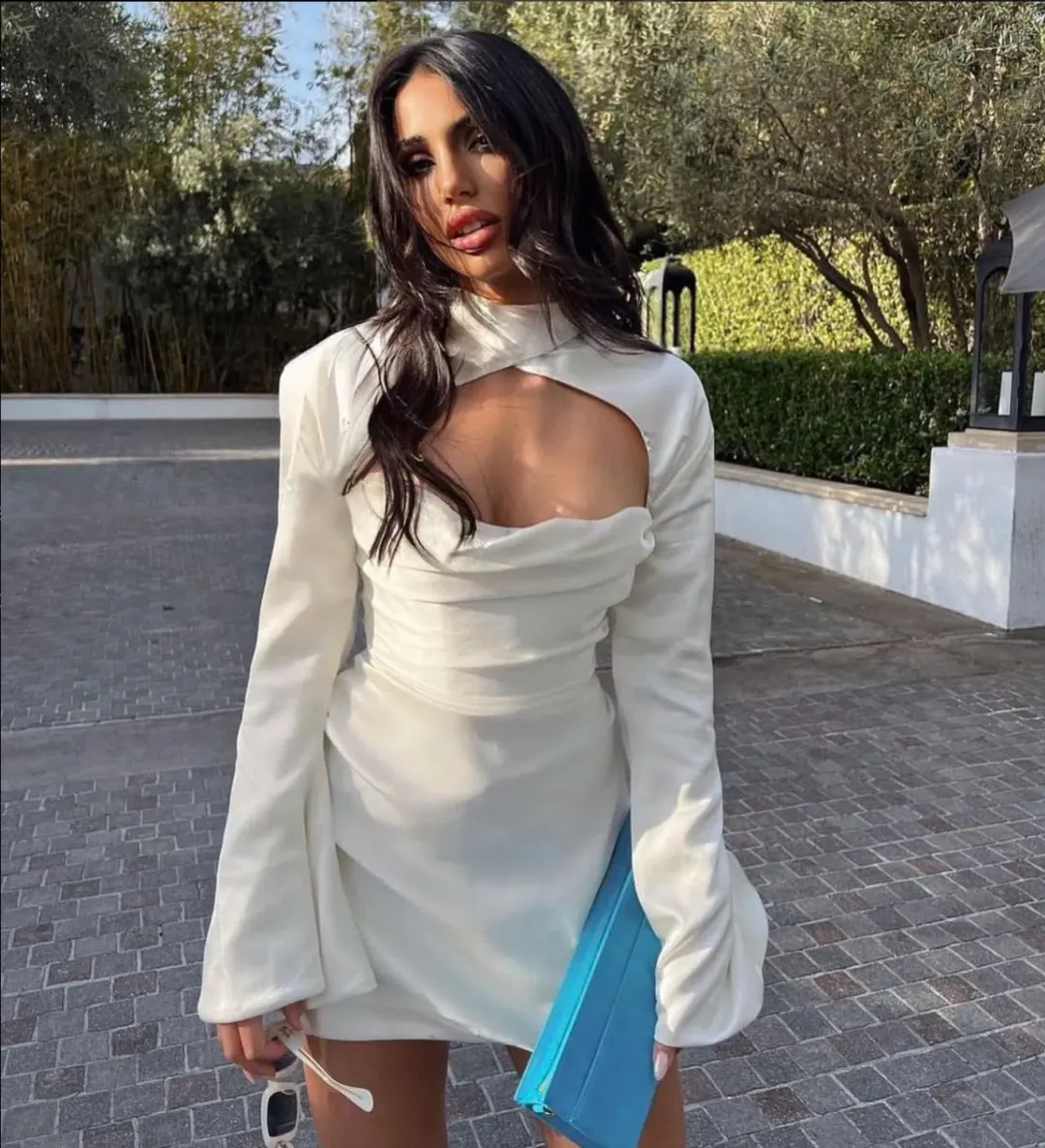 House of CB Toira Mini Dress Ivory Size 10 for rent on The Volte - main image