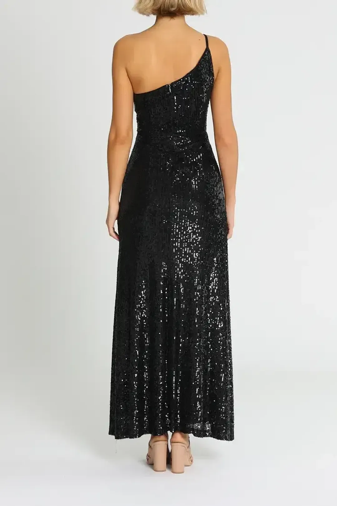 Montique Elle Sequin Black Gown Black Black size 14 for rent on The Volte - main image