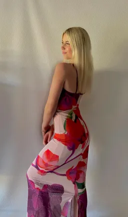 With Harper Lu Slip Dress Mesh Fuchsia Bloom Size 8 for rent on The Volte - image 2