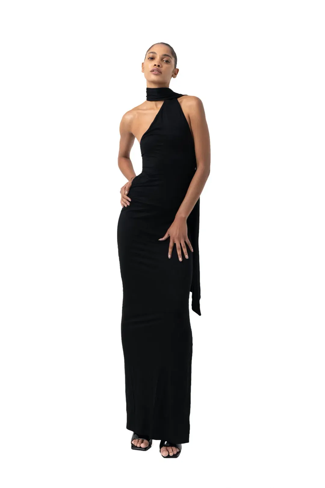 Khanum's Kara Scarf Maxi Dress Black Size S / AU 8 for rent on The Volte - main image