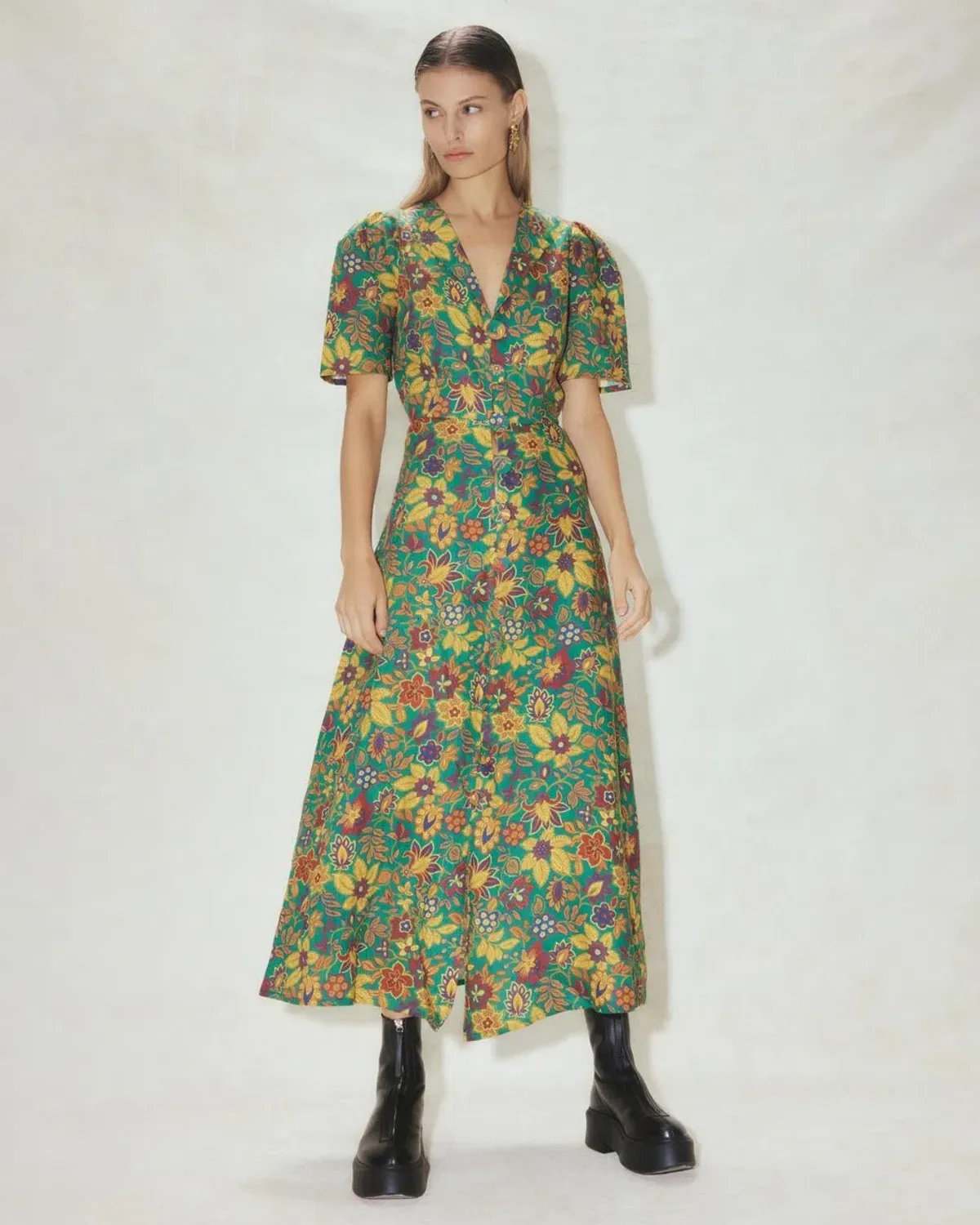 Alemais Isabella V Midi Dress Green Size 14 for rent on The Volte - main image