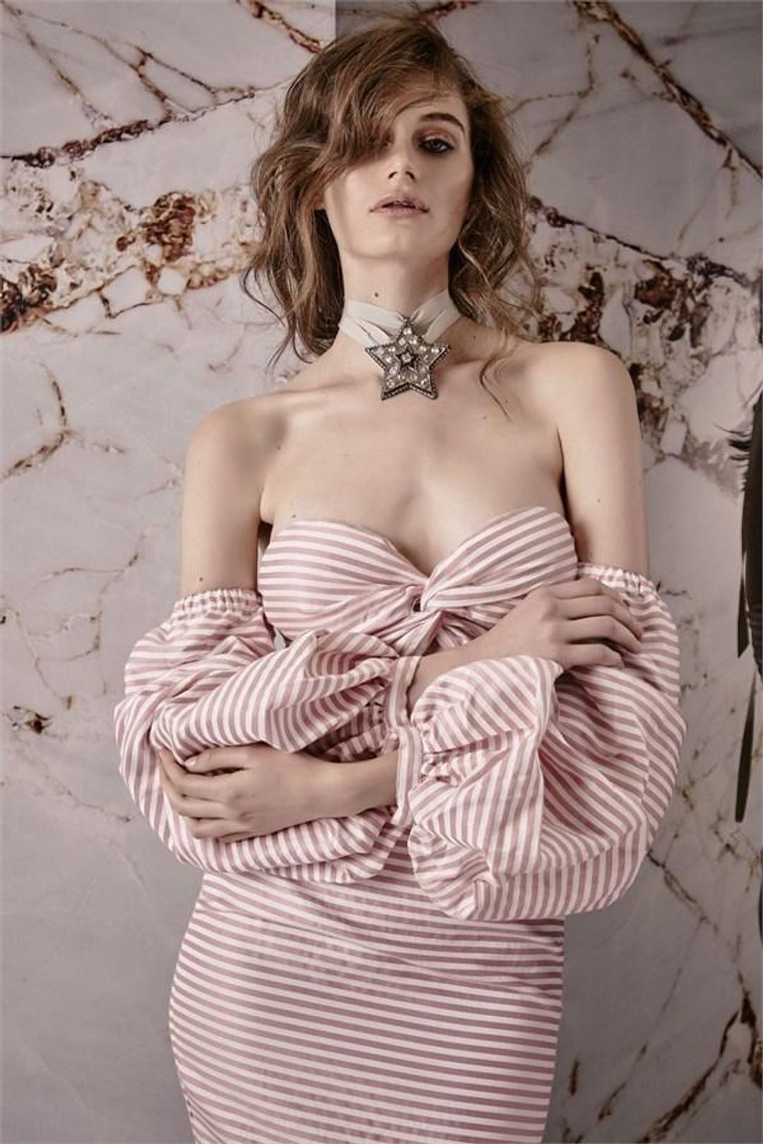 Asilio Candy Eyed Dress Pink White Stripe Size 6 for rent on The Volte - main image