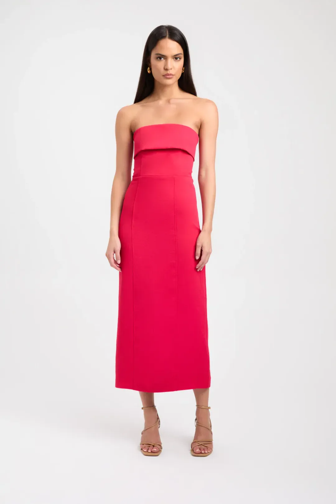 Kookai Red Strapless Dress Cherry Red Size 4 for rent on The Volte - main image