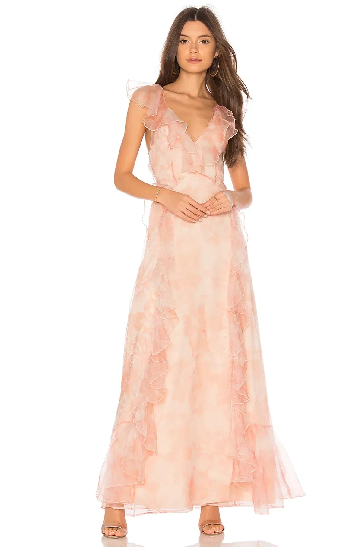 Alice McCall Oh My Goddess Dress in Peach Floral Size 8 for rent on The Volte - main image