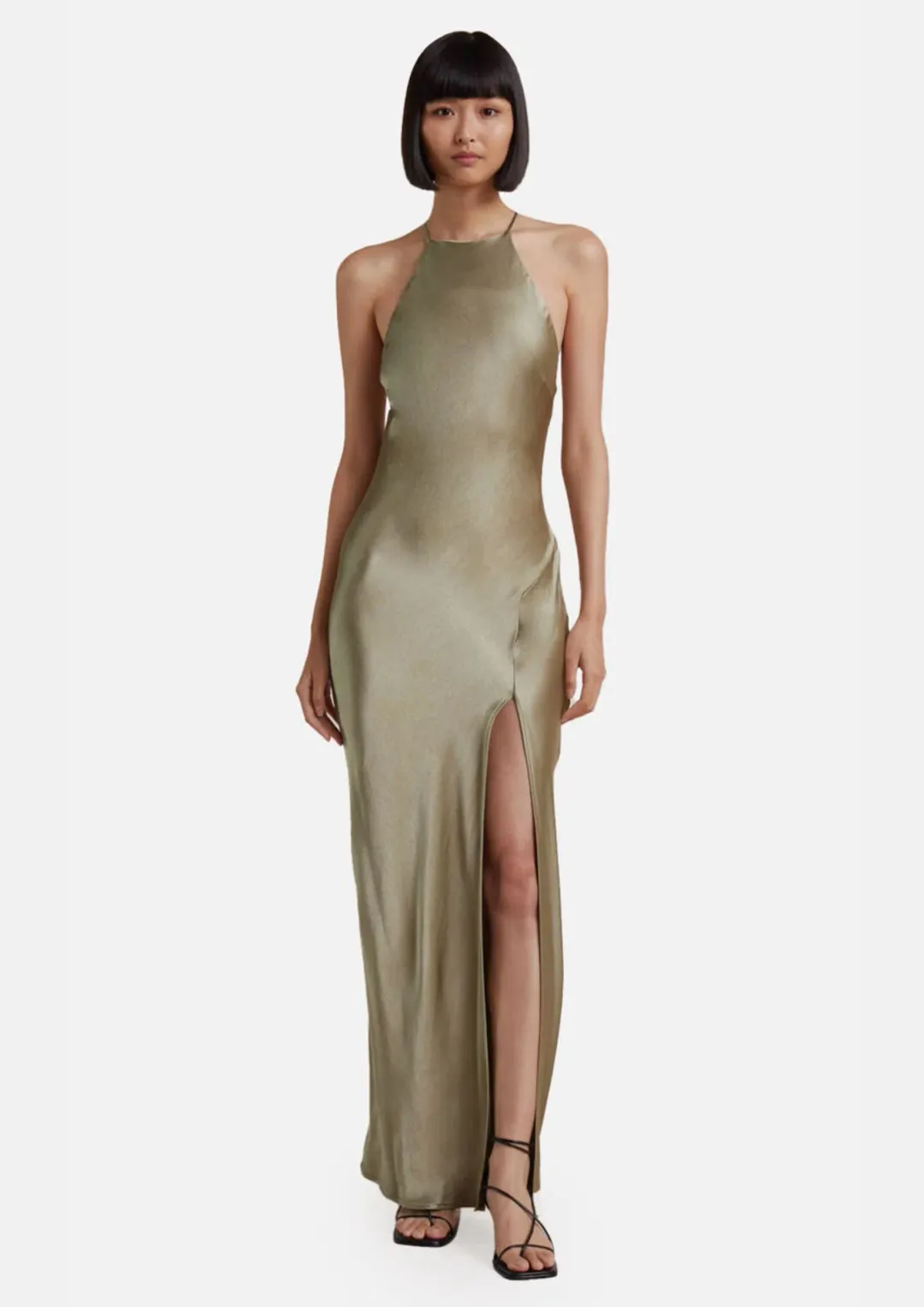 Bec & Bridge Loren Halter Midi Dress Sage Size 6 for rent on The Volte - main image
