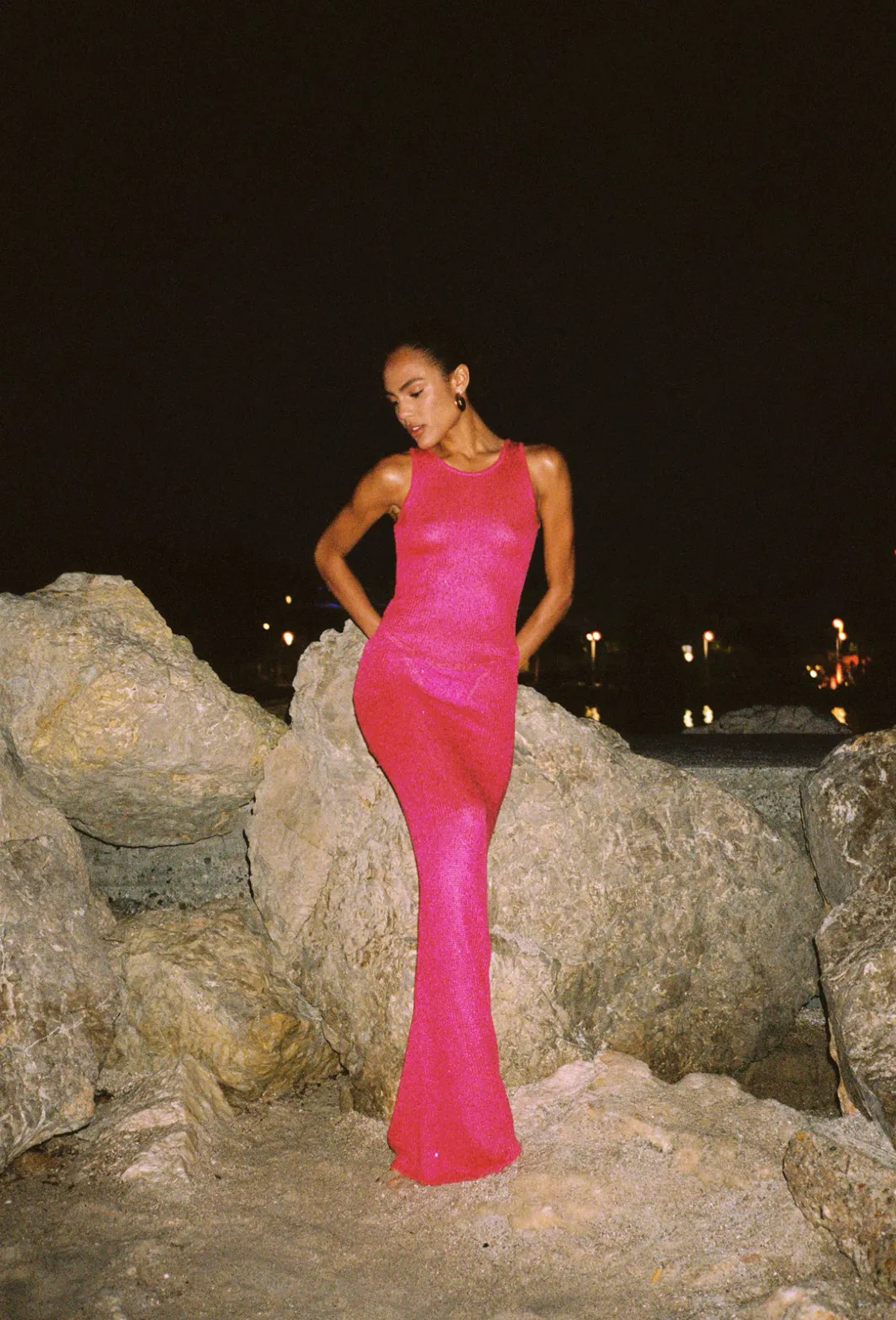 Asta Resort Natalia Dress in Fuchsia Sequin Size 6 for rent on The Volte - main image