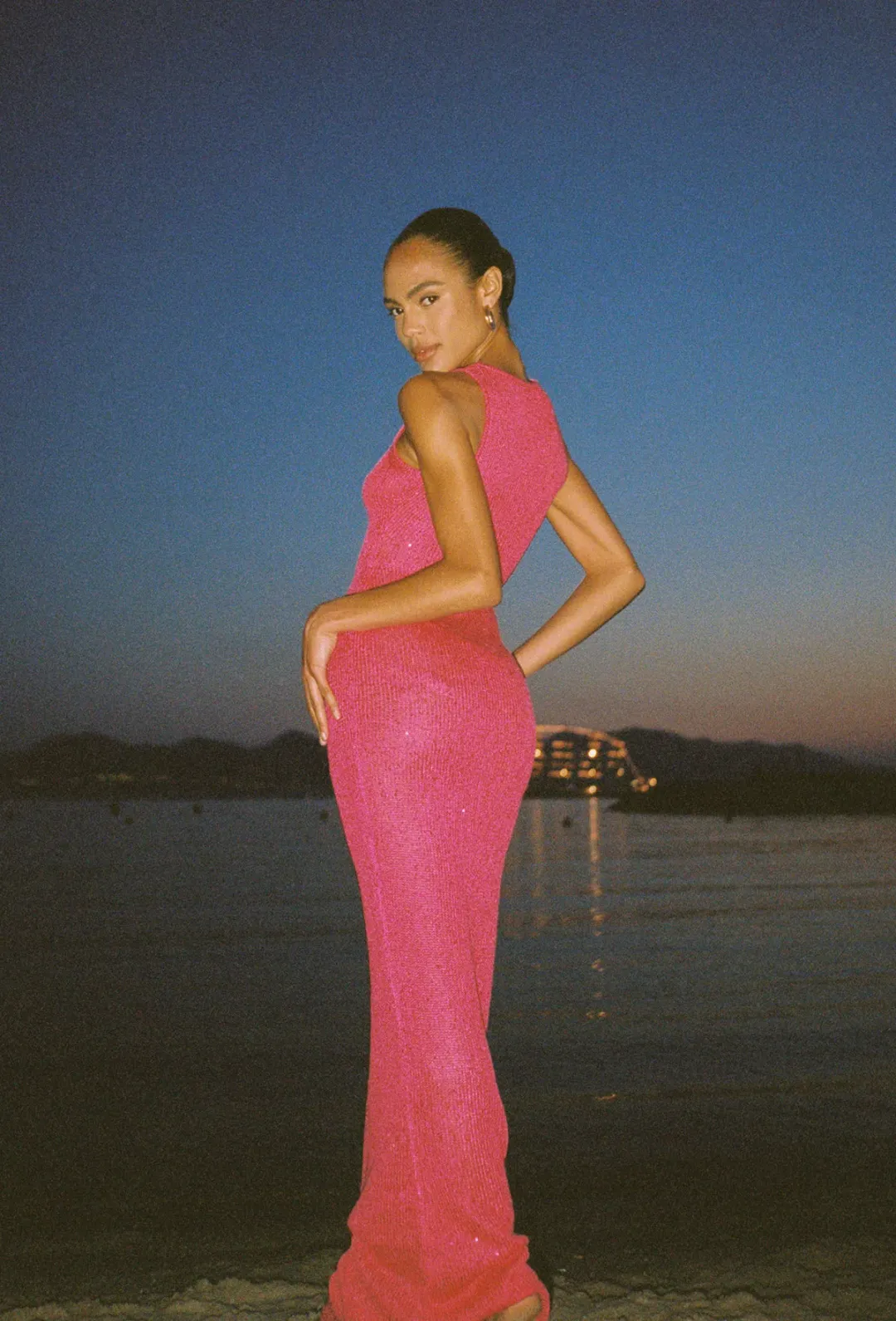 Asta Resort Natalia Dress in Fuchsia Sequin Size 6 for rent on The Volte - main image
