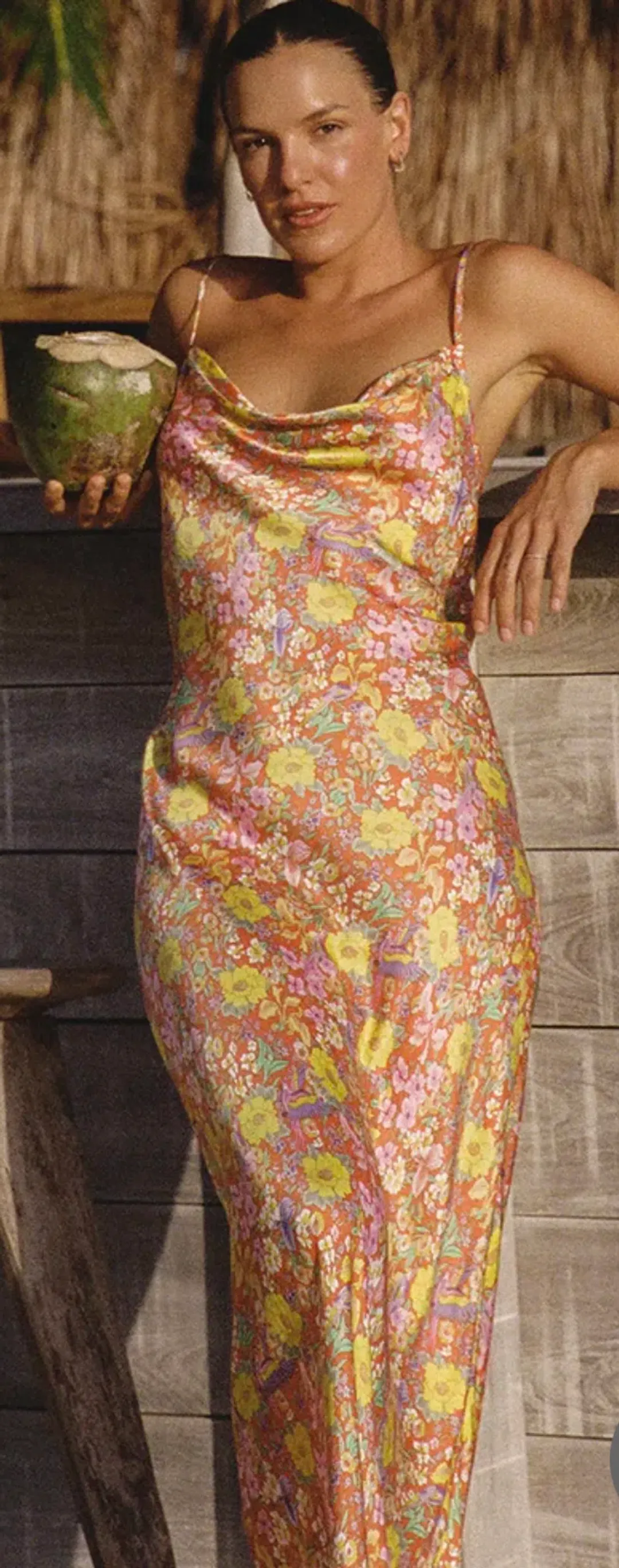 Spell Last Drinks Bias Strappy Maxi Dress Floral Size S / AU 8 for rent on The Volte - main image