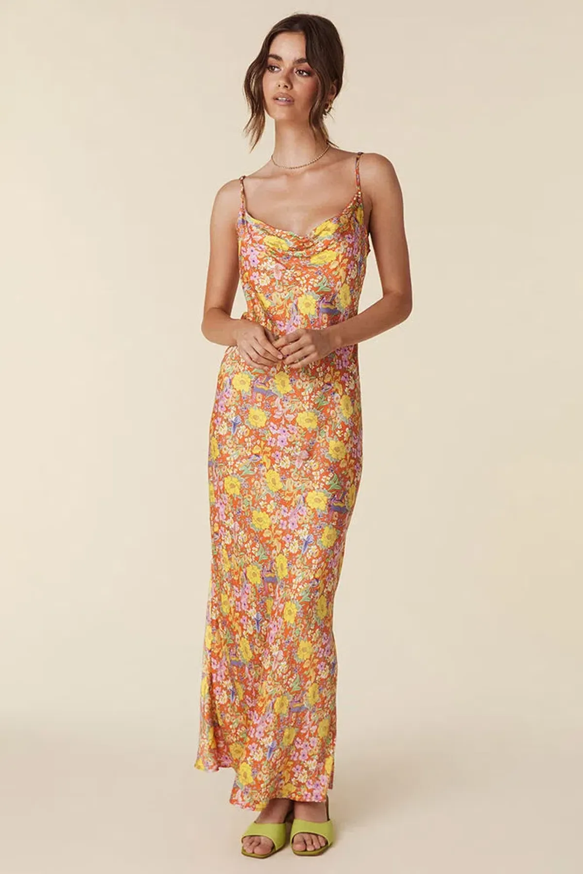 Spell Last Drinks Bias Strappy Maxi Dress Floral Size S / AU 8 for rent on The Volte - main image