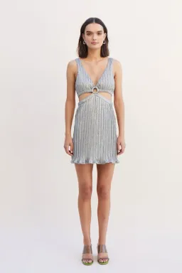 Suboo Ana Sleeveless Mini Dress Silver Size 8 for rent on The Volte - image 1