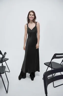 Silk Laundry Deco Ruched Dress Black Size XS / AU 6 for rent on The Volte - image 1